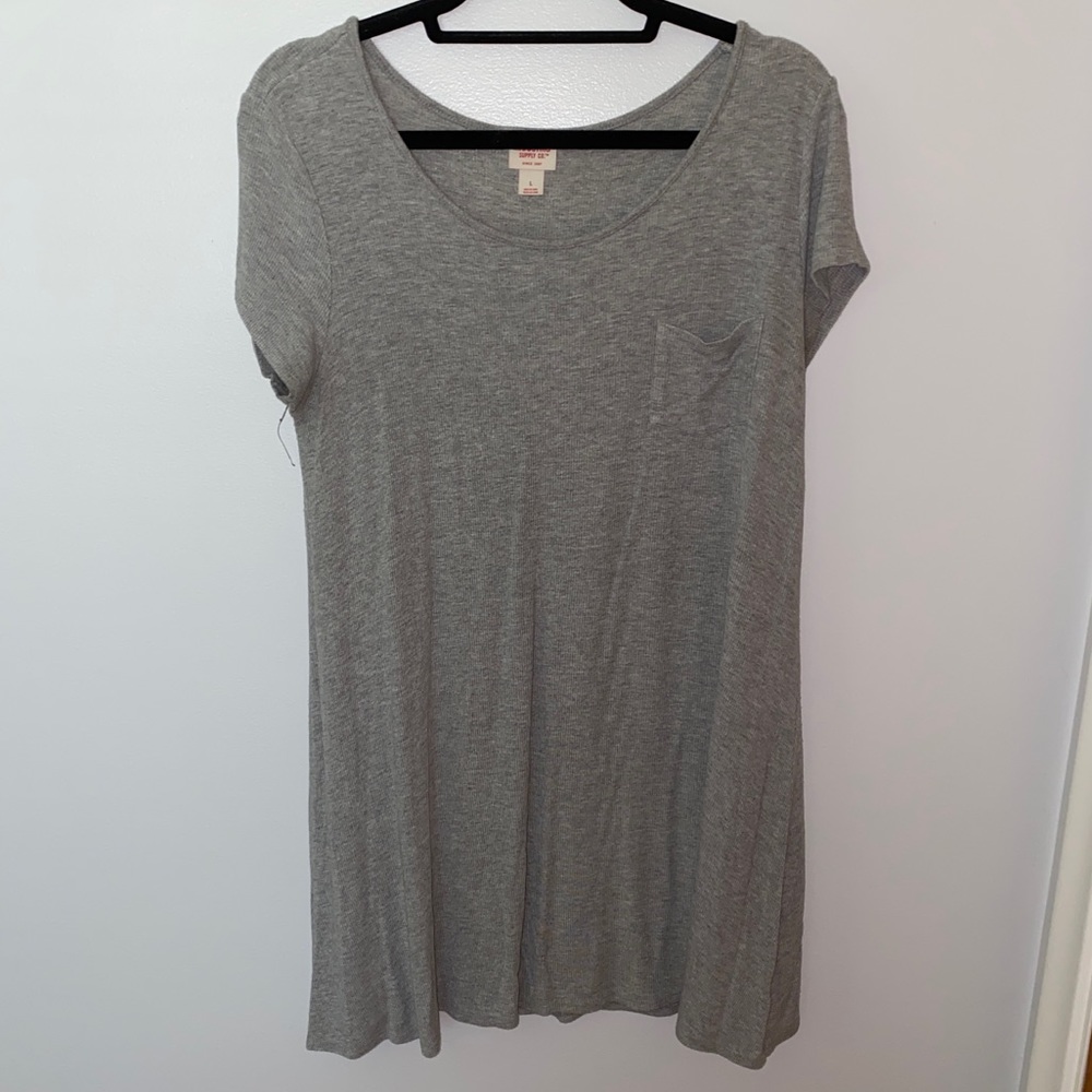 Target Mossimo gray shirt sleeve swingy T-shirt dress size large